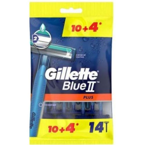 Gillette Blue 2 Plus Disposable Shaving Razor, Pack of 10 + 4 free