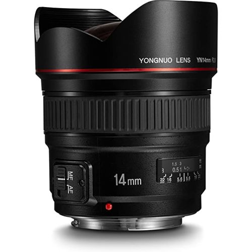 Yongnuo YN14mm F2.8 Ultra-wide Angle Prime Lens Auto/Manual Focus 114° Diagonal Angle for Canon DSLR Camera, B078KXDT51