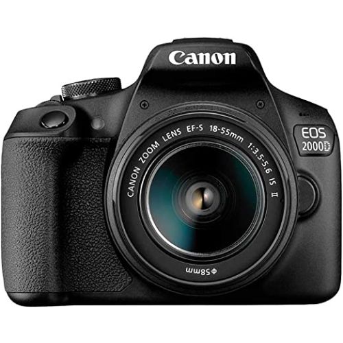 Canon Eos 2000D Dslr Camera And Ef-S 18-55 mm F/3.5-5.6 Is Ii Lens, Black, B07B1B265L