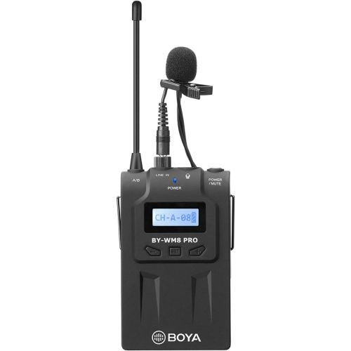 Boya TX8 Pro Dual-Channel Wireless Bodypack Transmitter Unit with Omnidirectional Lavalier Mic for The by-WM8 PRO Wireless Lavalier Microphone System, B07PGGK89S