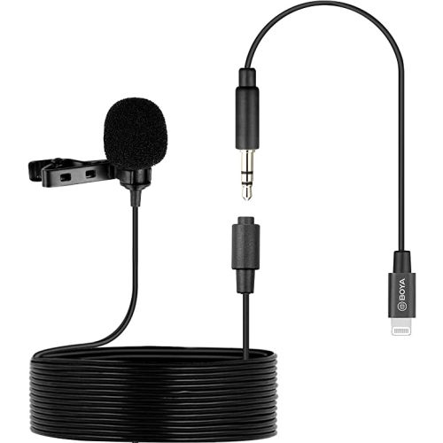 Boya New By-M2 Clip-On Lavalier Lightning Microphone For Ios Tablet Iphone 8 10 11 X Iphone 12 Pro Vlog Broadcast Podcast Interview Recording, B07X9ZRTBV