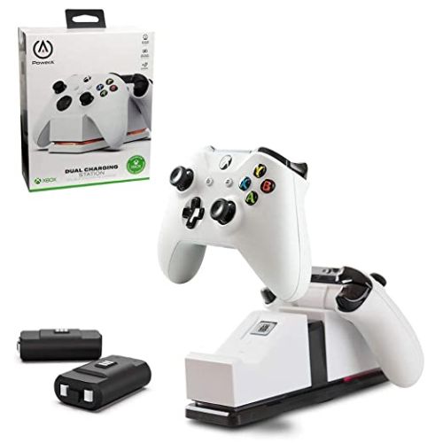 PowerA Dual  Wireless Controller Charging Station for Xbox White with Black Base