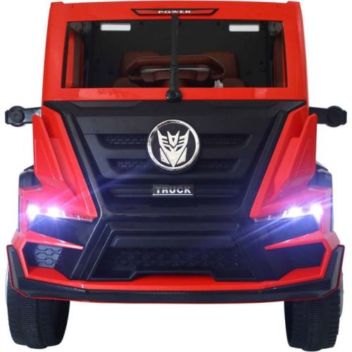 Megastar 12 V Clunker Truck With Rubber Tyres & Leather Seats - Red (UAE Delivery Only)