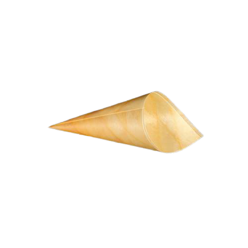 Hotpack | 125 X 85 Mm Disposable Wooden Cone  | 500 Pieces