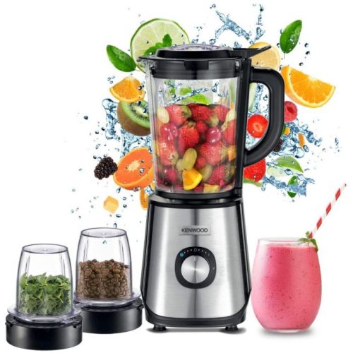 Kenwood 1.5l Glass Blender With Mill 1000w Black/Silver, BLM45.720SS