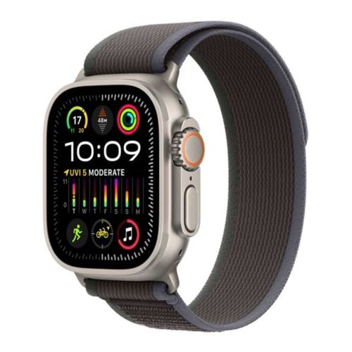 Apple Watch Ultra 2, 49mm, GPS + Cellular, Titanium Case with Blue Black Trail Loop,  