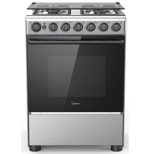 Midea 60cm Gas Cooker, with Full Safety, Auto Ignition, Rotisserie - Stainless Steel Finish- BME62058FFD-D
