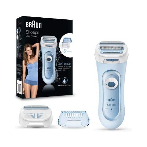 Braun Silk Epil Lady Shaver Wet & Dry  Cordless use with Battery Blue -  LS 5160