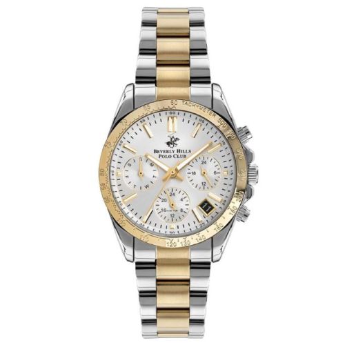 Beverly Hills Polo Club Women's Quartz Movement Watch, Multi Function Display and Metal Strap - BP3204C.230, Gold