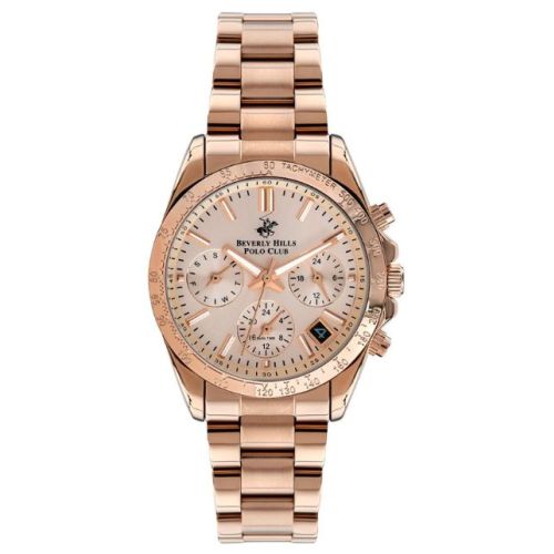Beverly Hills Polo Club Women's Quartz Movement Watch, Multi Function Display and Metal Strap - BP3204C.410, Rose Gold
