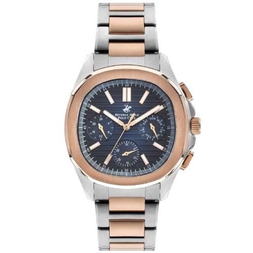 Beverly Hills Polo Club Men's Quartz Movement Watch, Multi Function Display and Metal Strap - BP3212X.590, Rose Gold