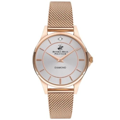 Beverly Hills Polo Club Women's 2025 Movement Watch, Analog Display and Mesh Strap - BP3242X.430, Rose Gold
