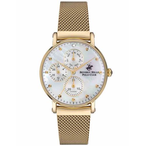 Beverly Hills Polo Club Women's Multi Function White Mop Dial Watch - Bp3252x120