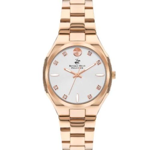 Beverly Hills Polo Club Women's 2035 Movement Watch, Analog Display and Metal Strap, Rose Gold - BP3385C.430