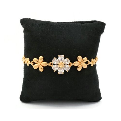 Women’s Floral Design Bracelet Studded with White Stones (A1983502)