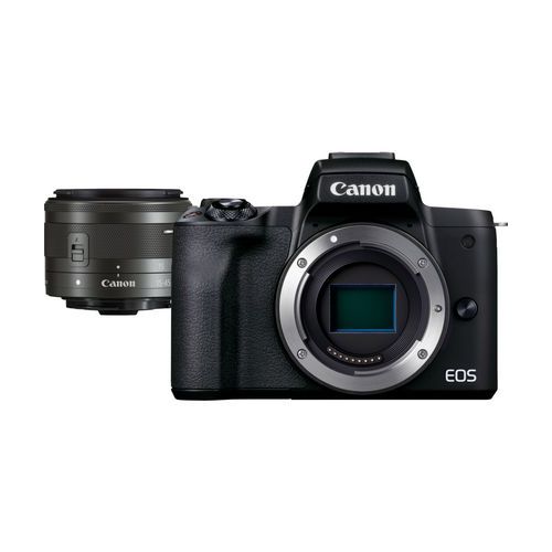 Canon EOS M50 Mark II Mirrorless Camera, Black + EF-M 15-45mm IS STM Lens