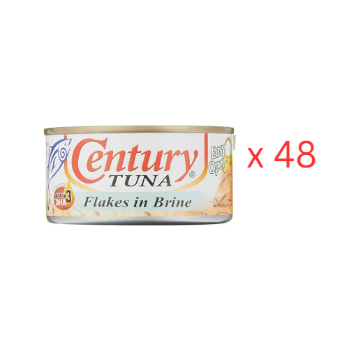 Century Tuna Flakes In Brine, 180G Pack Of 48 (UAE Delivery Only)