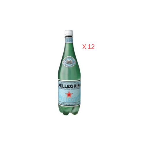 San Pellegrino Sparkling Natural Mineral Water Plastic Bottle - 12 x 1 L
