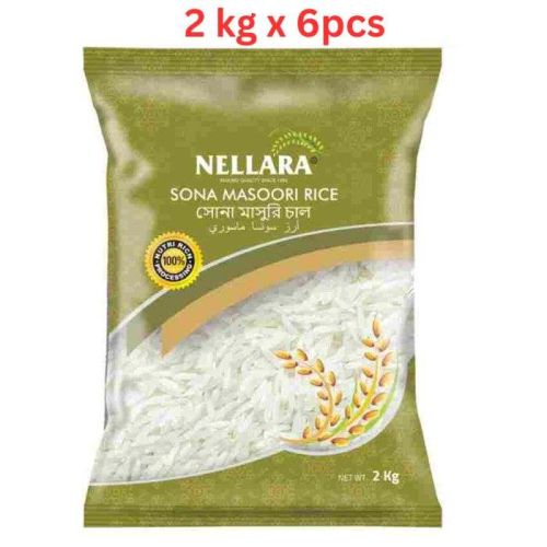Nellara Sona Masuri Rice 2kg (Pack of 6)    