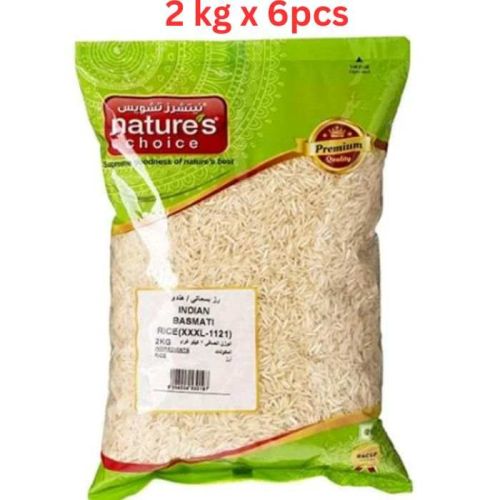Natures Choice Indian Basmati Rice (XXXL-1121), 2 kg Pack Of 6 (UAE Delivery Only)