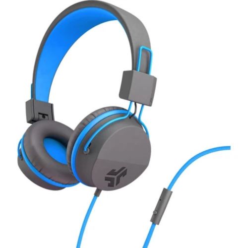 Jlab Jbuddies Studio Over-Ear Kids Wired Headphones Folding Adjustable Noise Isolation With Mic, Gray & Blue - IEUHJKSTUDIORGRYBLU6