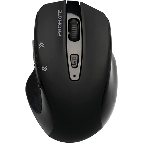 Promate 2.4G Wireless Mouse, High Precision 1600DPI Optical Cordless Mouse with USB Nano Receiver, CURSOR.BLACK