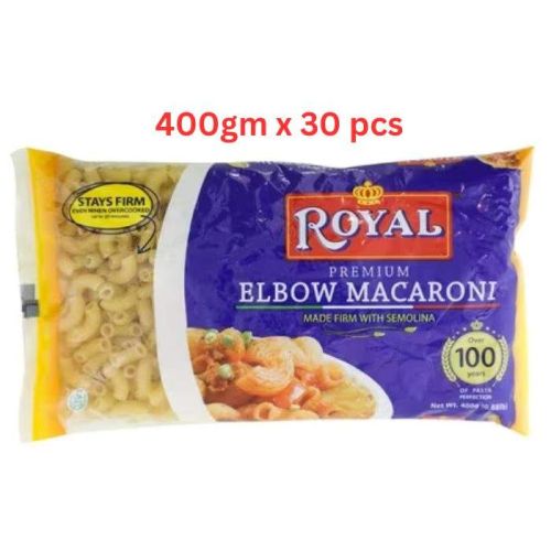Royal Elbow Macaroni Pasta - 400 Gm Pack Of 30 (UAE Delivery Only)