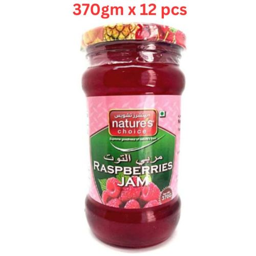 Natures Choice Raspberries Jam, 370 gm Pack Of 12 (UAE Delivery Only)