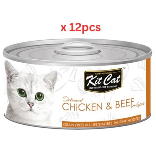 Kit Cat Deboned Chicken & Beef  80g Cat Wet Food (Pack of 12)