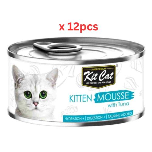 Kit Cat Kitten Mousse With Tuna 80g Cat Wet Food (Pack of 12)