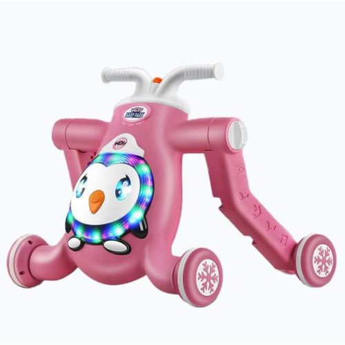 Megastar 3 in 1 Multifunction Penguin Baby Walker Scooter & Ride On For Toddlers - Pink (UAE Delivery Only)