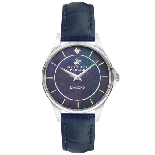 Beverly Hills Polo Club Women's Quartz Movement Watch, Analog Display and Leather Strap - BP3243X.399, Blue