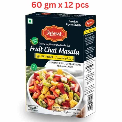 Rehmat Fruit Chat Masala, 60 Gm Pack Of 12 (UAE Delivery Only)