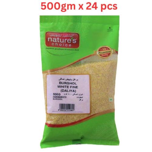 Natures Choice Burghol White Fine Daliya - 500 gm Pack Of 24 (UAE Delivery Only)