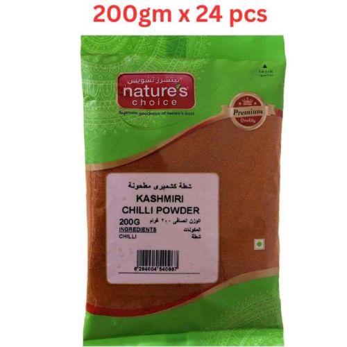 Natures Choice Kashmiri Chilli Powder - 200 gm Pack Of 24 (UAE Delivery Only)