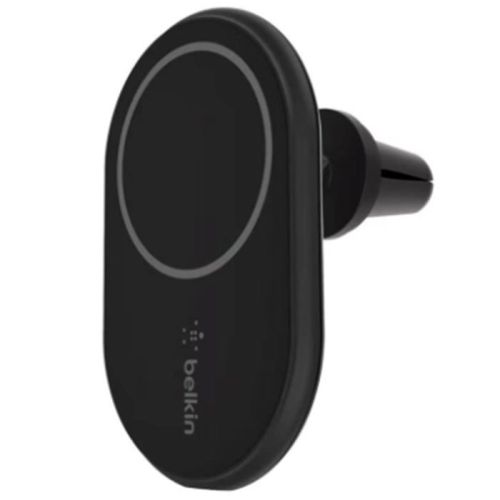 Belkin  BoostCharge Wireless Charging Magnetic Car Phone Mount Holder, Compatible with MagSafe Enabled iPhone 14, 13, 12, Pro, Max, Mini, Galaxy S22, Ultra, Plus and More (Cable and Charger Included) Black