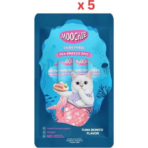 Moochie Sea Breeze Epic Tuna Bonito Flavor 15G Pouch  (Pack Of 5)