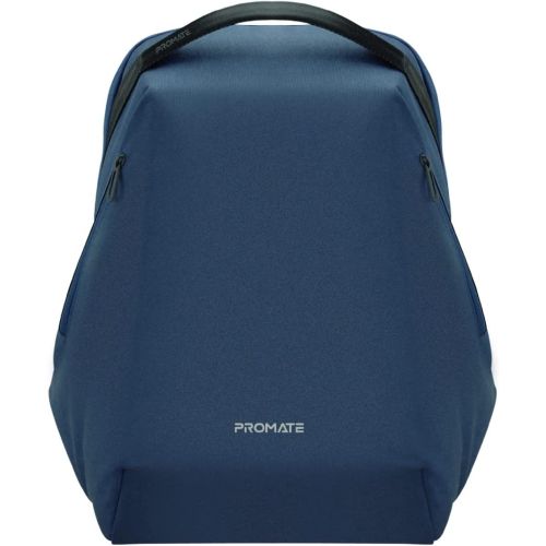 Promate Laptop Backpack 15.6 Inch, Stylish Adjustable Eco-Friendly Backpack with Anti-Theft Pockets, Water Resistance, ECOPACK-BP.BLUE