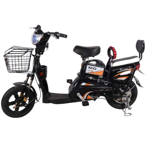 Megastar Megawheels Carbon Steel Electric Pedal Motor Bicycle Scooter With Basket - Black (UAE Delivery Only)