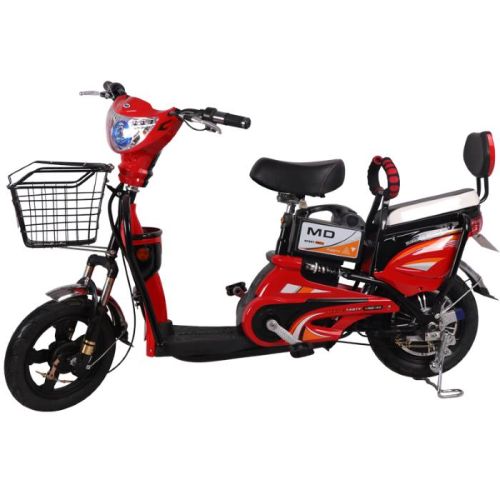 Megastar Megawheels Carbon Steel Electric Pedal Motor Bicycle Scooter With Basket  - Red (UAE Delivery Only)