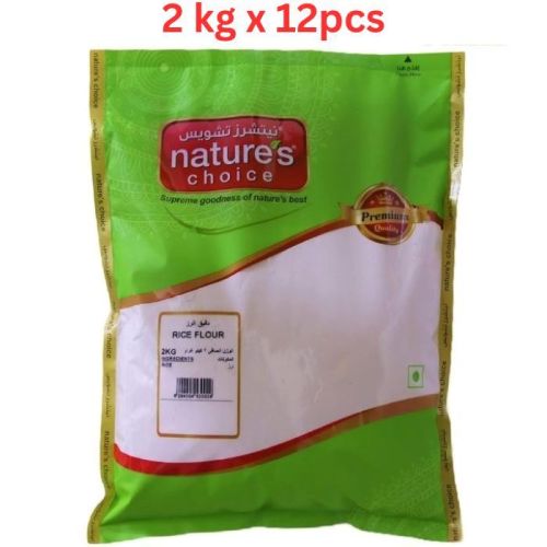 Natures Choice Rice Flour, 2 kg Pack Of 12 (UAE Delivery Only)