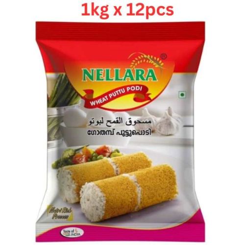 Nellara Wheat Puttu Powder (Fried) 1Kg (Pack of 12)