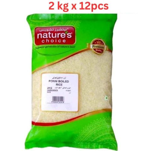 Natures Choice Ponni Boiled Rice, 2 kg Pack Of 12 (UAE Delivery Only)