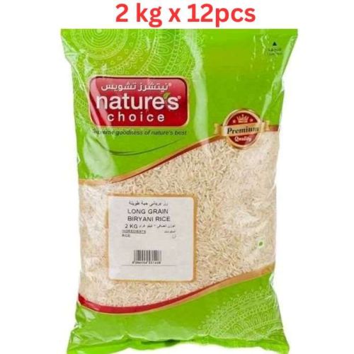 Natures Choice Long Grain Biryani Rice, 2 kg Pack Of 12 (UAE Delivery Only)