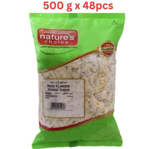 Natures Choice Rice Flakes (Powa) 500g Pack Of 48 (UAE Delivery Only)