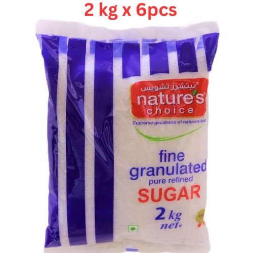 Natures Choice Fine Granulated Sugar - 2 kg Pack Of 6 (UAE Delivery Only)