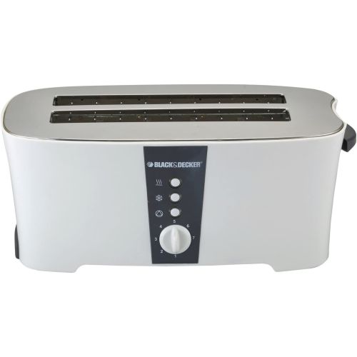 Black+Decker 1350W 4 Slice cool touch Toaster with Electronic Browning Control White ET124-B5