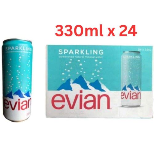Evian Sparkling Water Can 24 x 330ml
