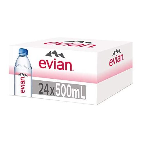 Evian Natural Mineral Water 500ML (24 Bottles) 