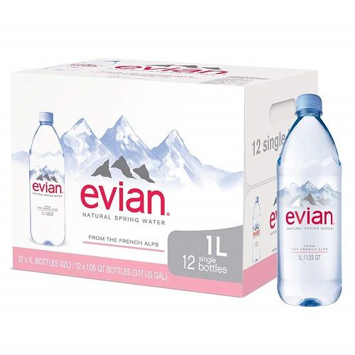Evian Natural Mineral Water 1 L Plastic (Pack Of 12) (UAE Delivery Only)